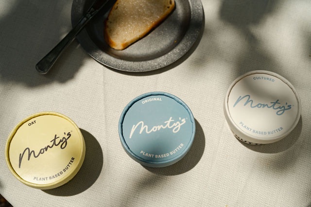 Monty's Oat, Original, and Cultured butter cups, product photography included in the press kit