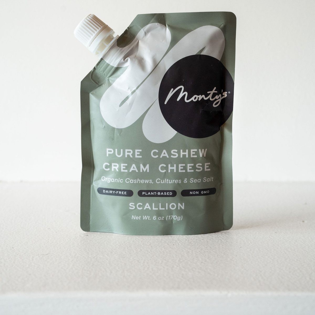Monty's Pure Cashew Cream Cheese, Scallion, 6 oz pouch